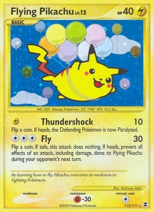 Carta Pikachu Voador