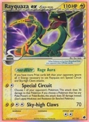 Carta Rayquaza ex (Delta Species)