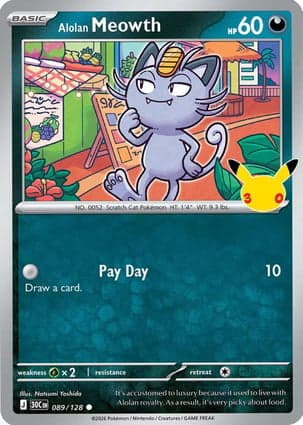 Carta Meowth de AlolaAlolan Meowth