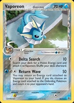 Carta Vaporeon δ