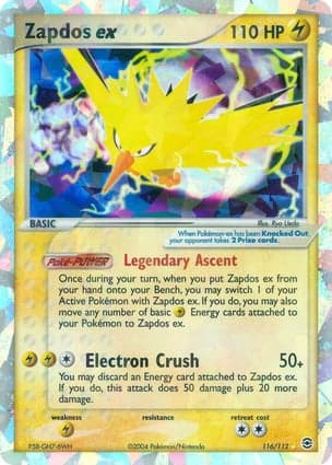 Carta Zapdos EX