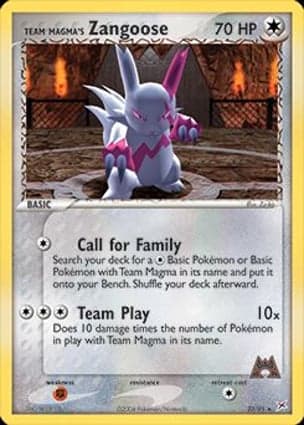 Carta Zangoose da Equipe Magma