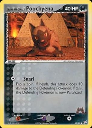 Carta Poochyena da Equipe Magma