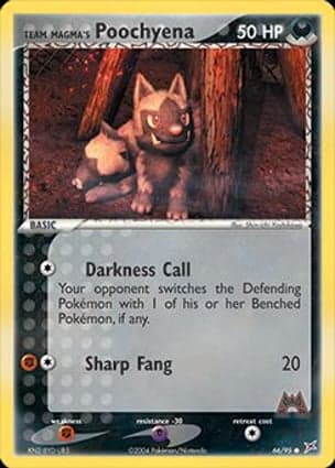 Carta Poochyena da Equipe Magma
