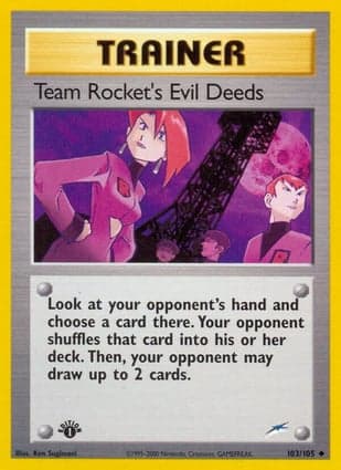 Carta Team Rocket's Evil Deeds