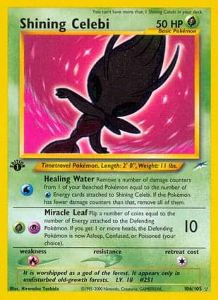 Carta Celebi Luminescente Shining Celebi