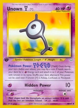 Carta Unown Y