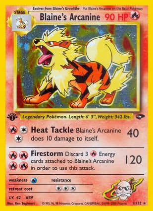 Carta Arcanine do Blaine