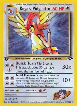 Carta Pidgeotto do Koga