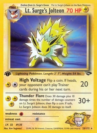Carta Jolteon do Cap. Surge