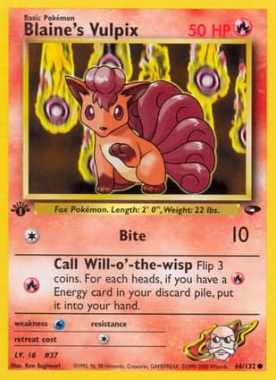 Carta Vulpix do Blaine