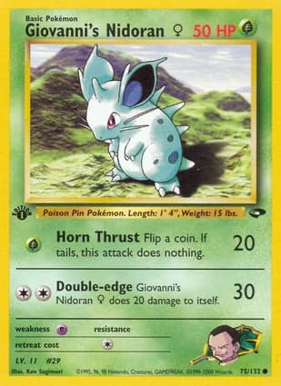 Carta Nidoran Fem. do Giovanni