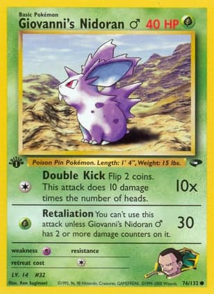 Carta Nidoran Macho do Giovanni