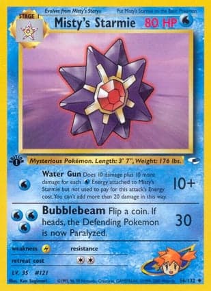 Carta Starmie da Misty